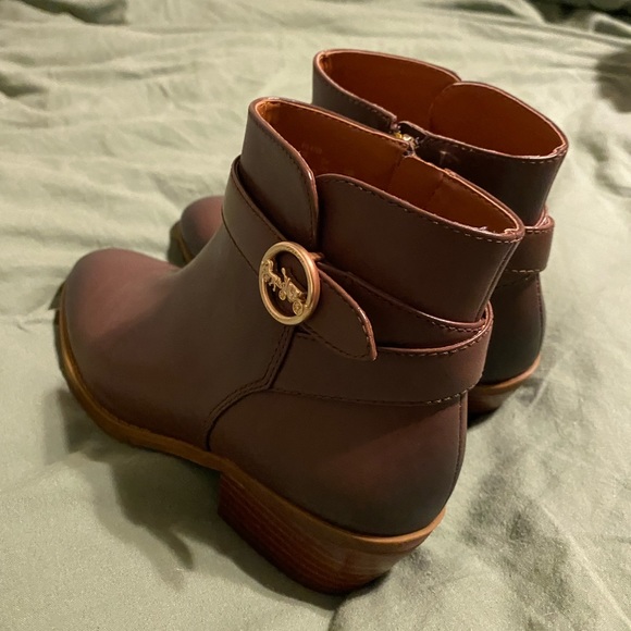Brown, leather, Coach Booties - Picture 2 of 4